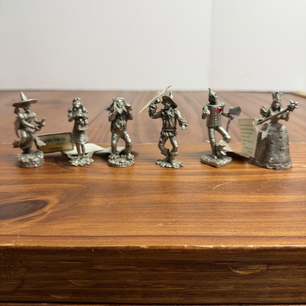 Vintage RARE 1990s Comstock Pewter Wizard of Oz Figurine Set (6 Pcs) - Retired